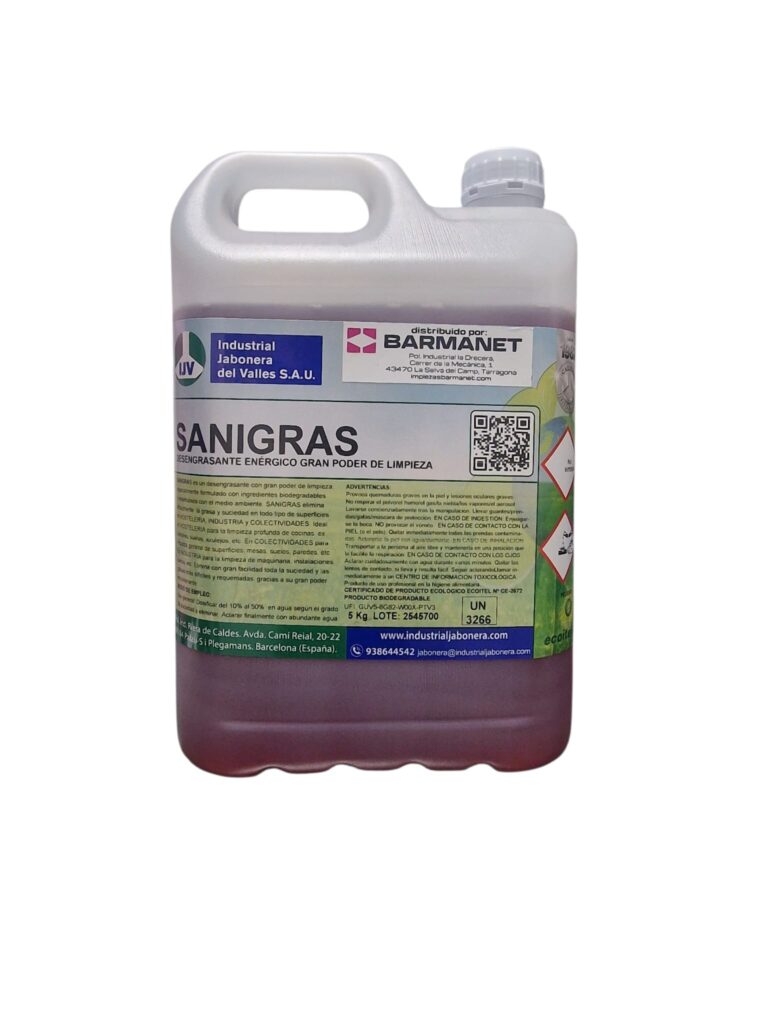 Desengrasante concentrado SANIGRAS 5L Barmanet