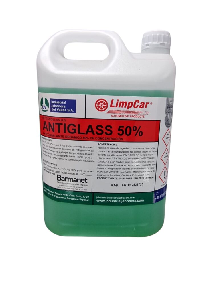 Anticongelante orgánico 5l ANTIGLASS Barmanet