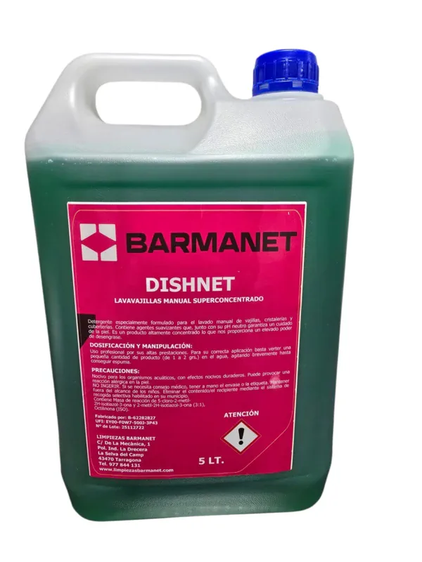 Lavavajillas manual concentrado DISHNET 5L Barmanet