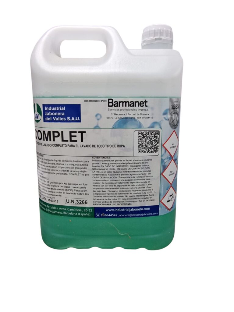 Detergente líquido completo para ropa COMPLET 5KG Barmanet