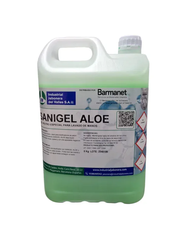 Gel neutro manos SANIGEL ALOE VERA 5L Barmanet