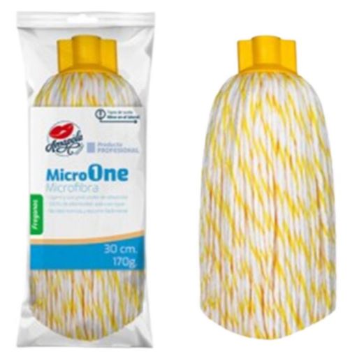 Fregona tiras blanca amarilla Barmanet