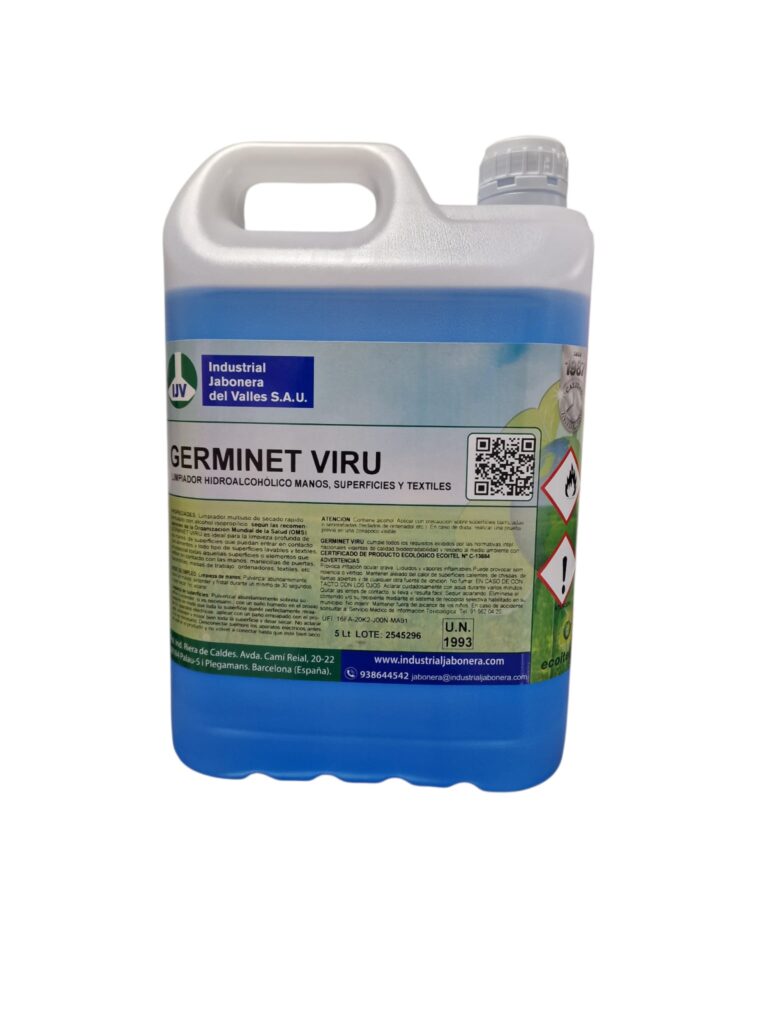 Limpiador hidroalcohólico ma os, superfícies y téxtiles GERMINET VIRU 5L Barmanet
